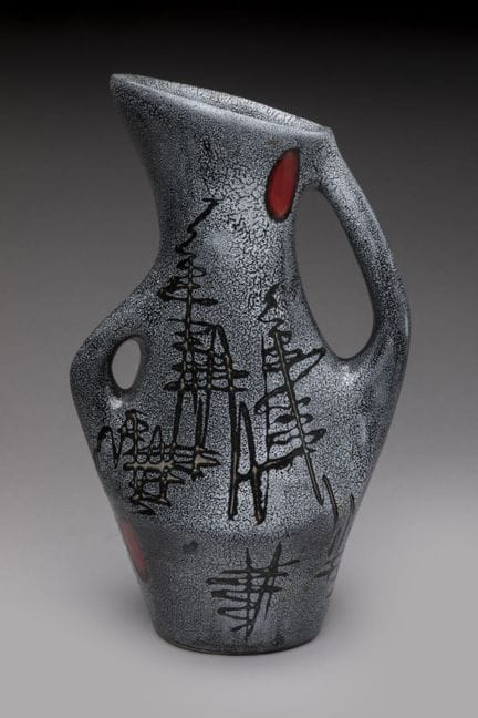 François Blin
Asymmetrical gray ceramic pitcher wi