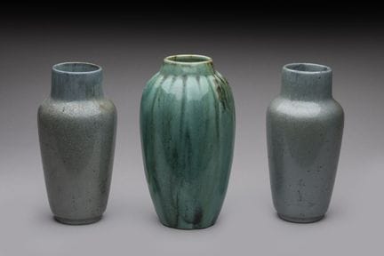 1930s–40s
A set of three ceramic vases, including 