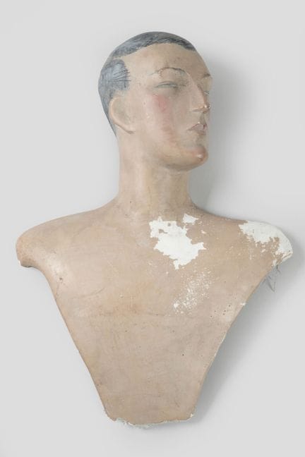 Mannequin bust from the 1930s, plaster base. Damag