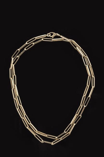 Kette mit Pferdemotiv aus 750er Gelbgold, Karabine