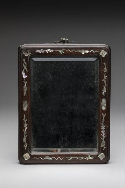 Petit MIROIR de table rectangulaire en bois de fer