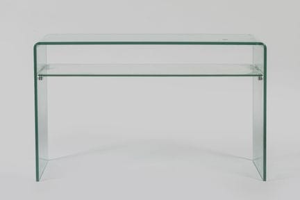 Two side tables and a two-tiered tempered glass co