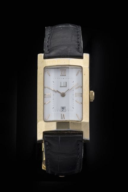 DUNHILL – UNISEX-ARMBANDUHR, rechteckiges Gehäuse 