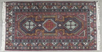 TEPPICH aus Baumwollkette und -schuss, Wollflor mi