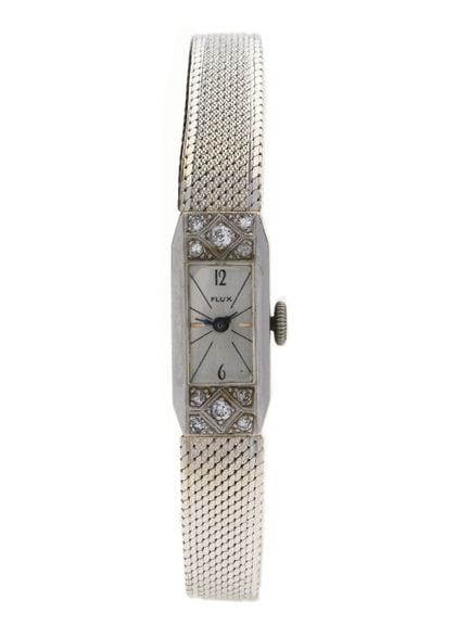 FLUX - MONTRE bracelet de dame en platine 950°/°°,