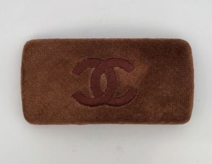 CHANEL - PINCE à cheveux (barrette large) en cuir 