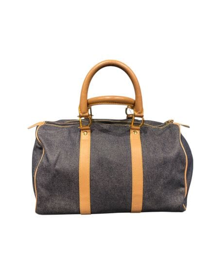 DIOR. - SAC à main modèle "Boston"  en toile Navy 