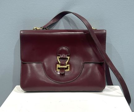 HERMES - SAC à main modèle "Sandrine" cuir box bor