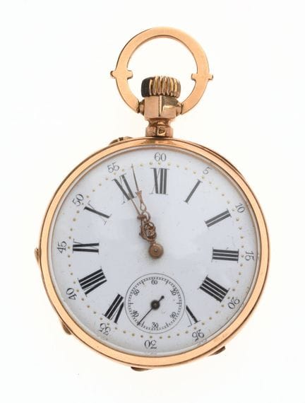 MONTRE de gousset en or jaune 750 °/°°à double cuv