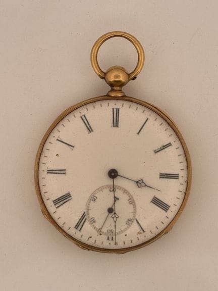 MONTRE de gousset en or jaune 750 °/°° à double cu