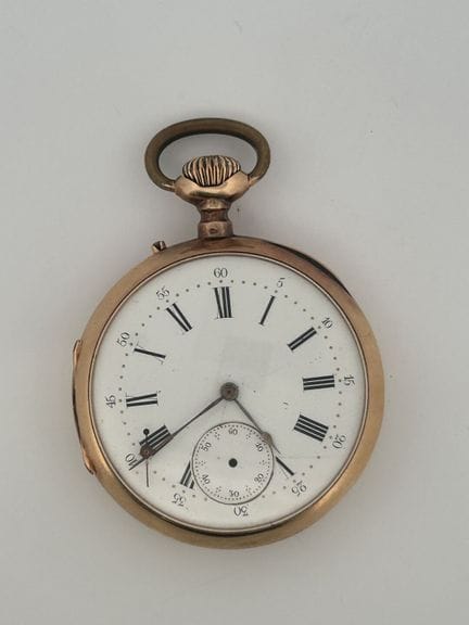 MONTRE de gousset en or jaune 750 °/°° à double cu