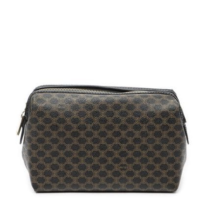 CELINE - TROUSSE de TOILETTE en toile enduite Maca