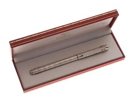 CARTIER - STYLO plume modèle "Must" en métal argen