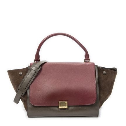 CELINE- SAC à main modèle "Medium Trapeze", en cui