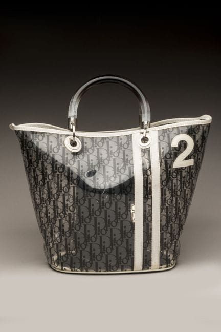 DIOR - SAC cabas trotter blanc en cuir blanc et pl