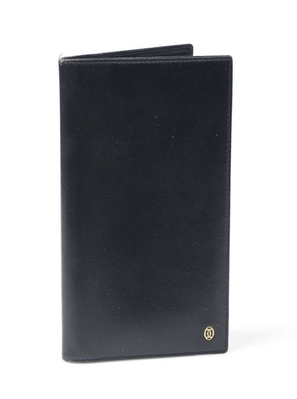 CARTIER - PORTEFEUILLE-CHEQUIER en cuir box noir s