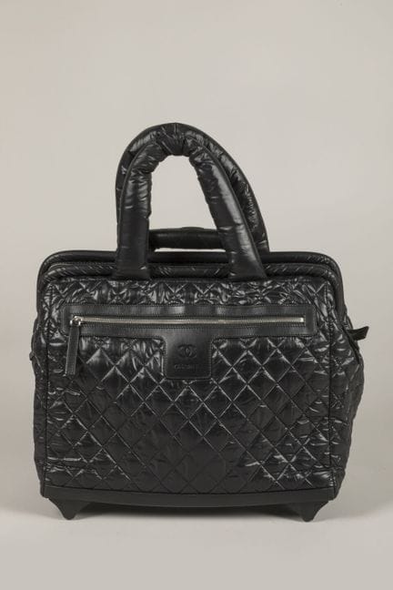 CHANEL - SAC Trolley en doudoune matelassé et cuir