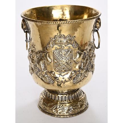 Cubo para refrescar, de cobre amarillo, con decora