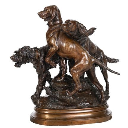 LECOURTIER Prosper. (1855-1924). «Gruppo di 3 cani