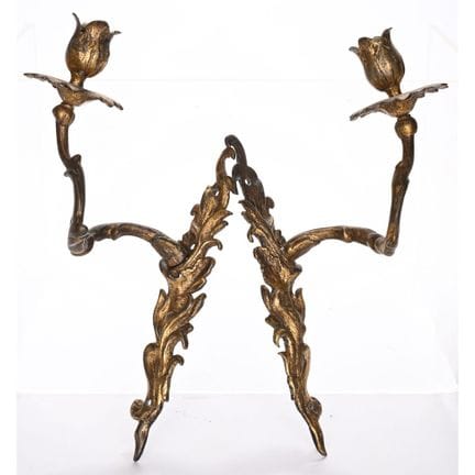 COPPIA DI PICCOLE APPLIQUE LUIGI XV in bronzo dora