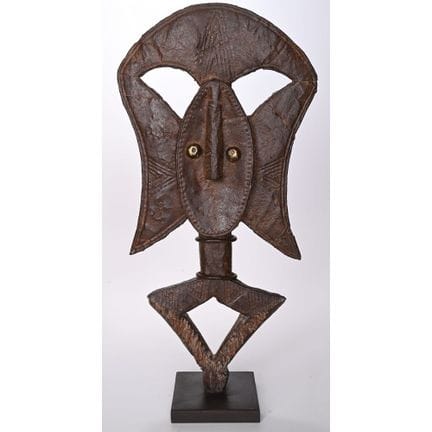 GRANDE E RARA FIGURA-RELIQUARIO in legno e ferro. 