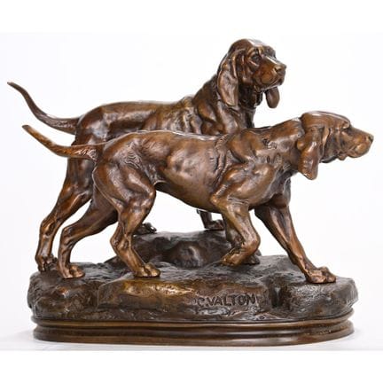 VALTON Charles. (1851-1918). «Due cani da caccia s