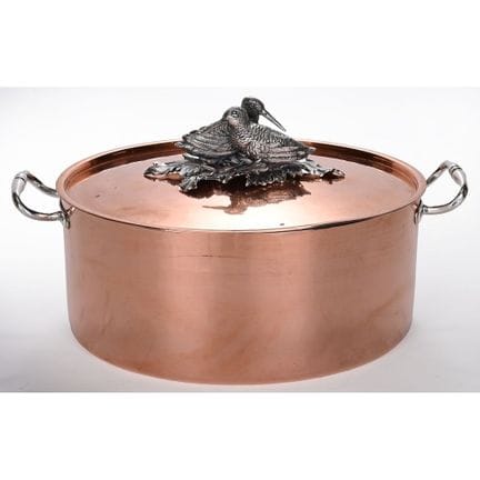 DAUBIERE con beccacce in rame e bronzo argentato. 