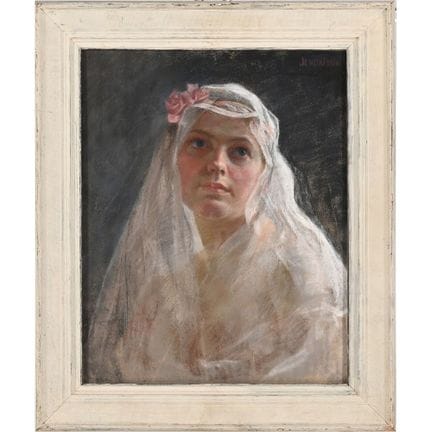 JENDRASSIK Jeno. (1860-1919). «Portrait de femme».