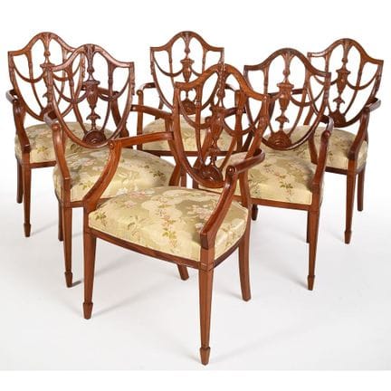 SET DI 6 POLTRONE DA SALA DA PRANZO IN STILE LUIGI