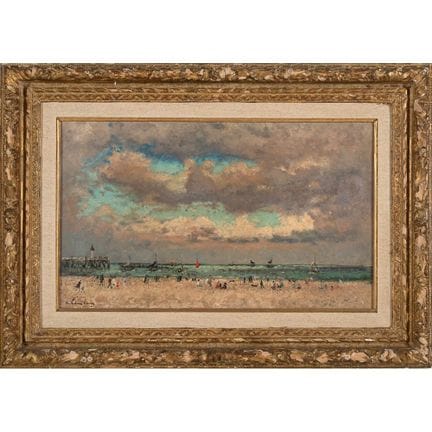HAMBOURG André. (1909-1999). «Sur la plage, printe