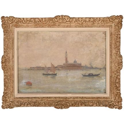 LE SIDANER Henri. (1862-1939). «Gondoles et voilie