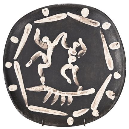 PICASSO MADOURA en VALLAURIS. PEQUEÑO PLATO «Los d