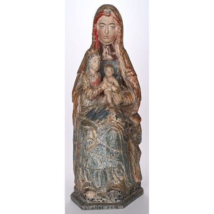 SANTA ANNA TRINITARIA in legno policromo, con la s