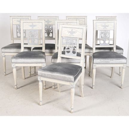 SET DI 8 SEDIE DA PRANZO IN STILE DIRECTOIRE in le
