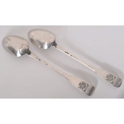 2 cucchiai da ragù del XVIII secolo in argento mas