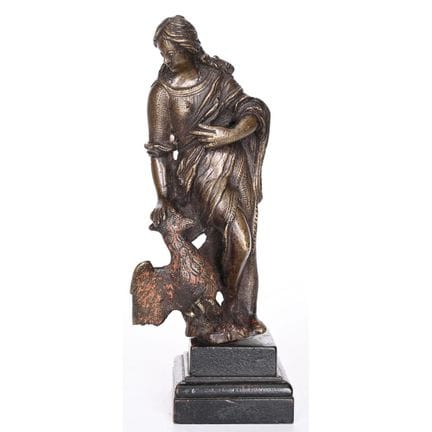 SCULTURA in bronzo raffigurante una donna in stile