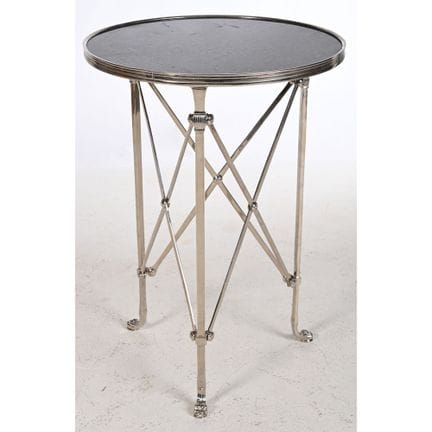 TAVOLINO IN STILE IMPERO in bronzo argentato con m