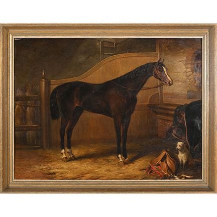 DE TAYE Louis. ECOLE BELGE du XIXè. «Cheval de cou