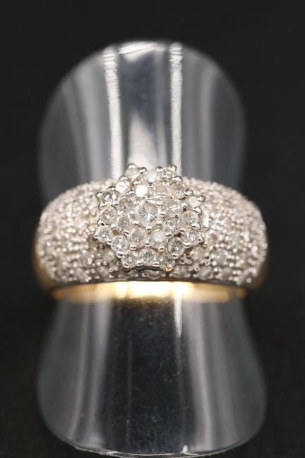 Zweifarbiger 14-Karat-Gold-Schlagring (750°/00) mi