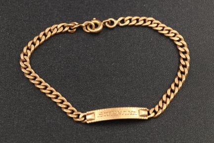 Kinderarmband aus 18 Karat Gelbgold (750°/00), Pla