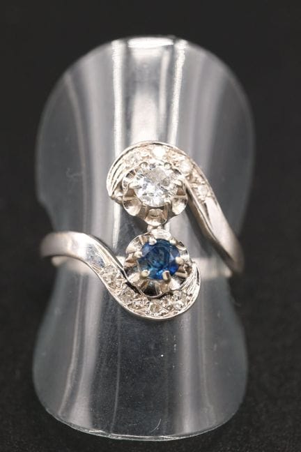 Ring „Tu et moi“ aus 18-karätigem Weißgold (750°/0