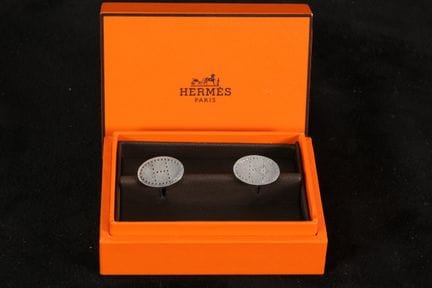 HERMES - Paire de boutons de manchettes Evelyne en