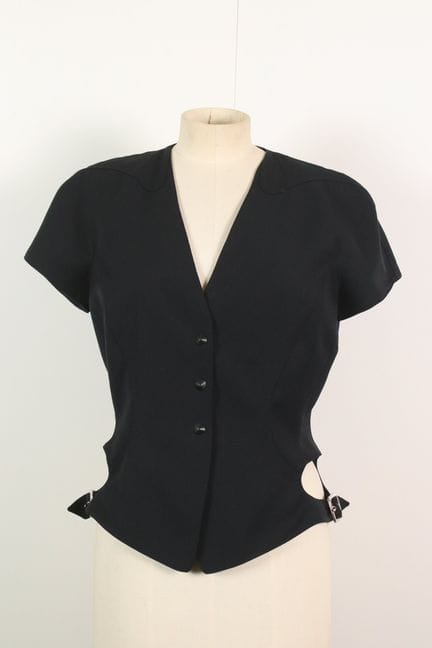 THIERRY MUGLER - Gilet à découpes en polyester noi