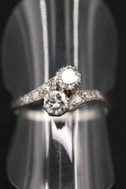 Ring „Tu et moi“ aus 18-karätigem Weißgold (750°/0