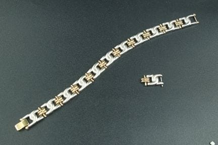 Armband aus versilbertem und vergoldetem Metallban