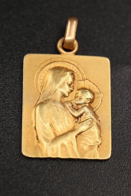 Religiöse Medaille aus 18 Karat Gelbgold (750°/00)