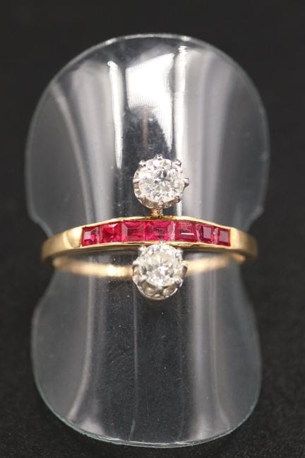 Ring toi et moi aus 18 Karat Gelbgold (750°/00), v
