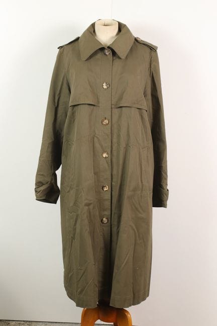 CELINE - Trench-coat en gabardine kaki. T. estimée