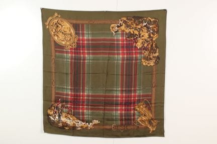 RALPH LAUREN - Carré de soie à décor cynégétique s