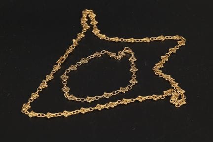 Schmuckset aus 18 Karat Gelbgold (750°/00), besteh